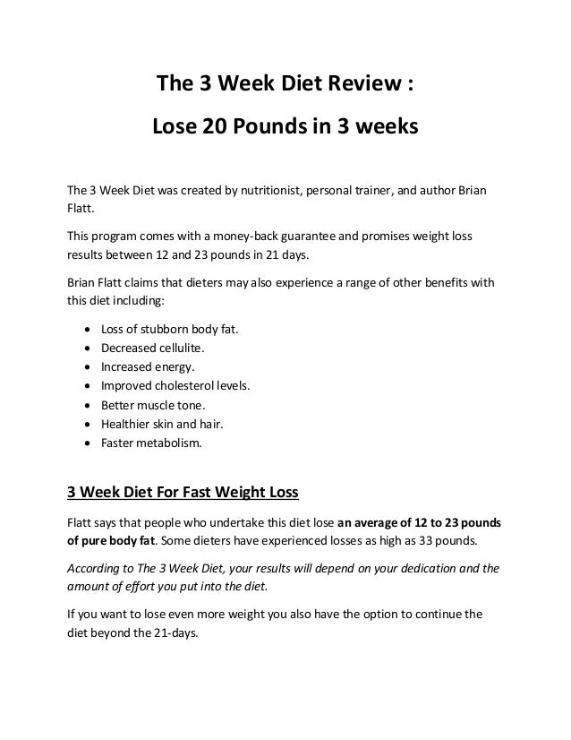 The 3 Week Diet System How To Lose Weight Fast