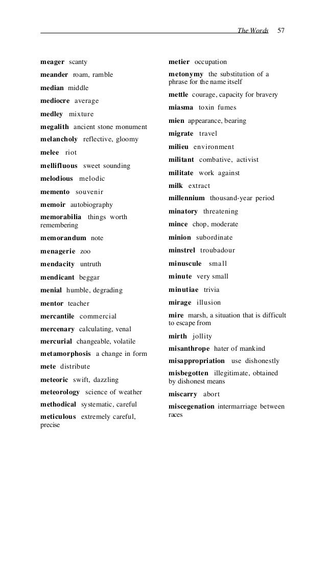 The 4000 English Words Essential For An Educated Vocabulary