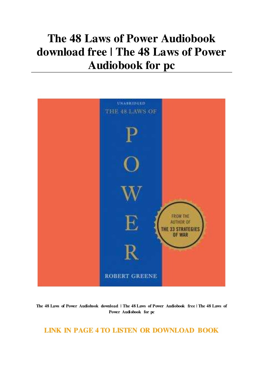 48 Laws Of Power Audiobook Download
