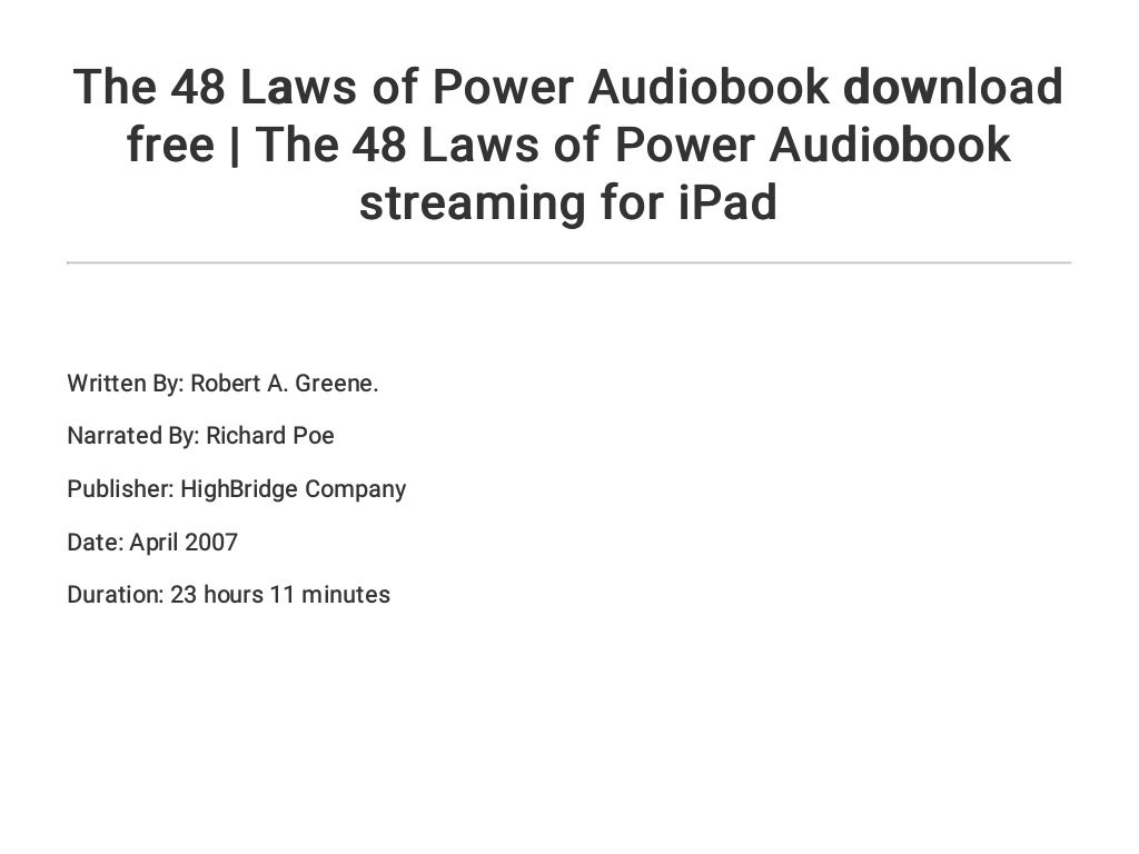 48 laws of power audiobook