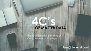 THE
4C’sOF MASTER DATA
The Foundational Elements of
Commercial Relationships
 
