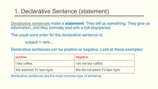 The 4 english sentence types | PDF