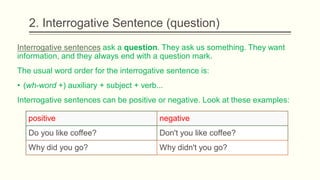 The 4 english sentence types | PDF