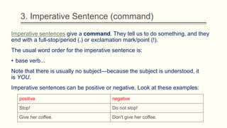 The 4 english sentence types | PDF