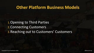 Other Platform Business Models
1.Opening to Third Parties
2.Connecting Customers
3.Reaching out to Customers’ Customers
@MarcoTorreg
Copyright © Euro Freelancers 2022
 