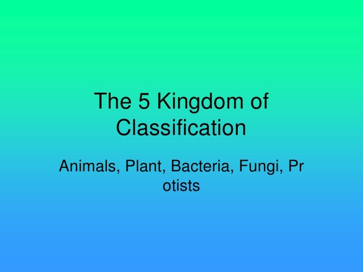 The 5 kingdom of classification