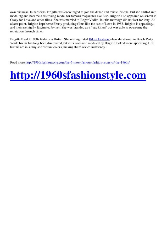 The 5 Most Famous Fashion Icons of the 1960s