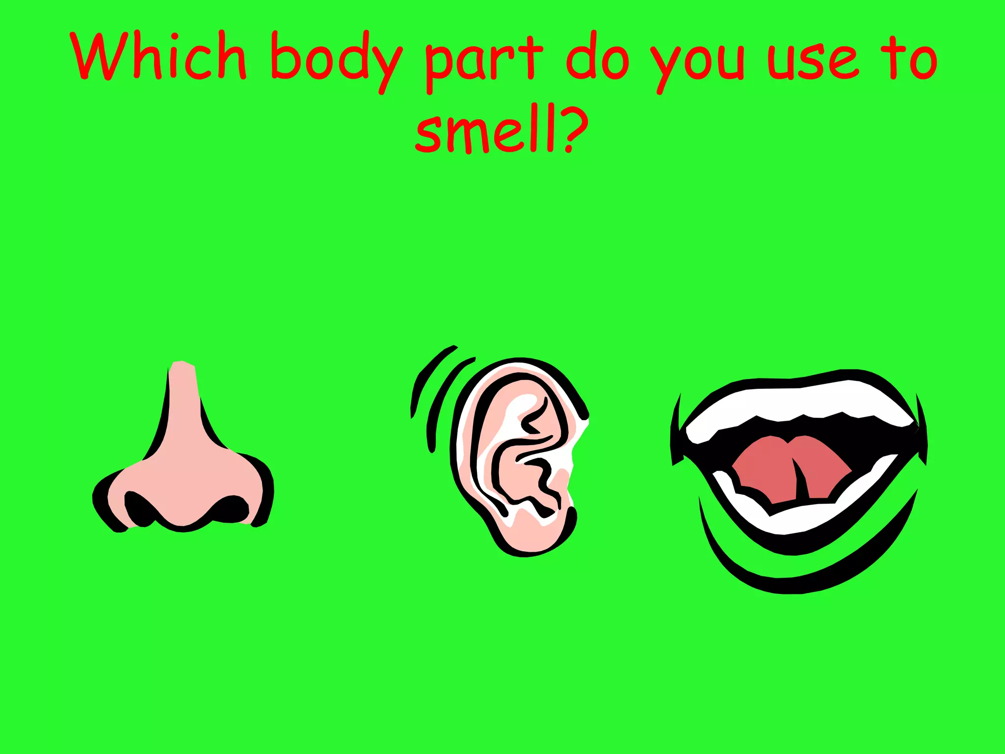 Which body part do you use to
           smell?
 