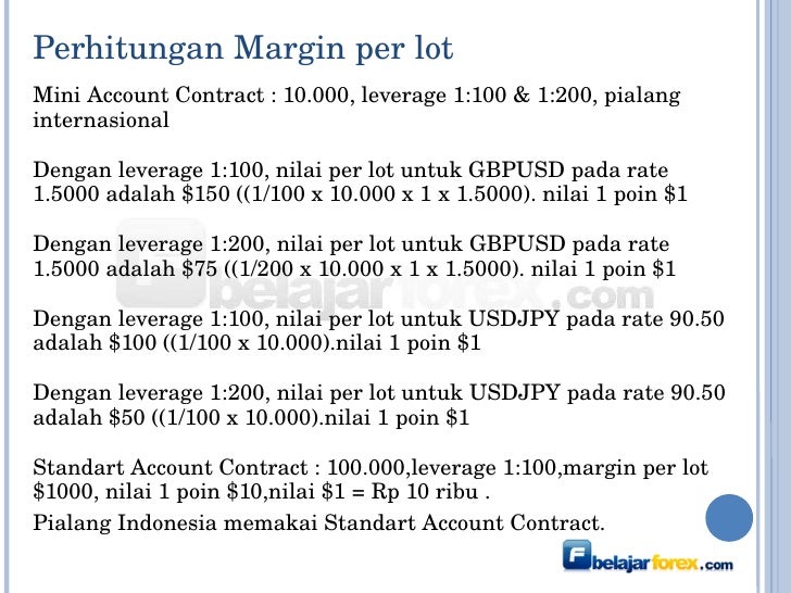 Nilai 1 lot dalam forex