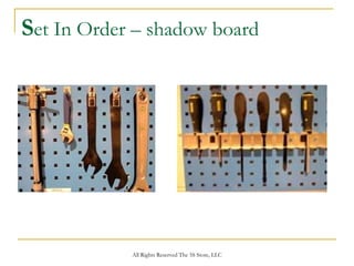 Set In Order – shadow board




            All Rights Reserved The 5S Store, LLC
 