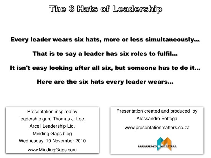 The 6 Hats of Leadership