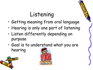 The 6 language arts and aquiring lang | PPT