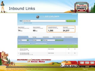 Inbound Links ©2011 Social Media Examiner & Presenter • Do NOT distribute  