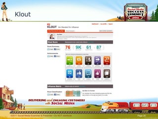 Klout ©2011 Social Media Examiner & Presenter • Do NOT distribute  