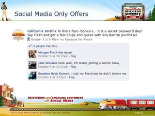 Social Media Only Offers ©2011 Social Media Examiner & Presenter • Do NOT distribute  