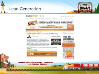 Lead Generation ©2011 Social Media Examiner & Presenter • Do NOT distribute  