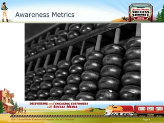 Awareness Metrics ©2011 Social Media Examiner & Presenter • Do NOT distribute  