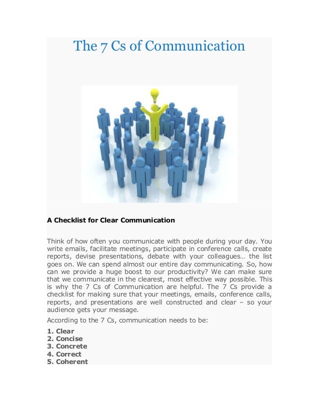 The 7 cs of communication