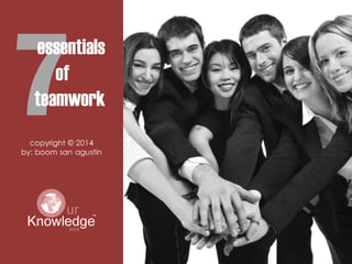 essentials
of
teamwork
copyright © 2014
by: boom san agustin
 
