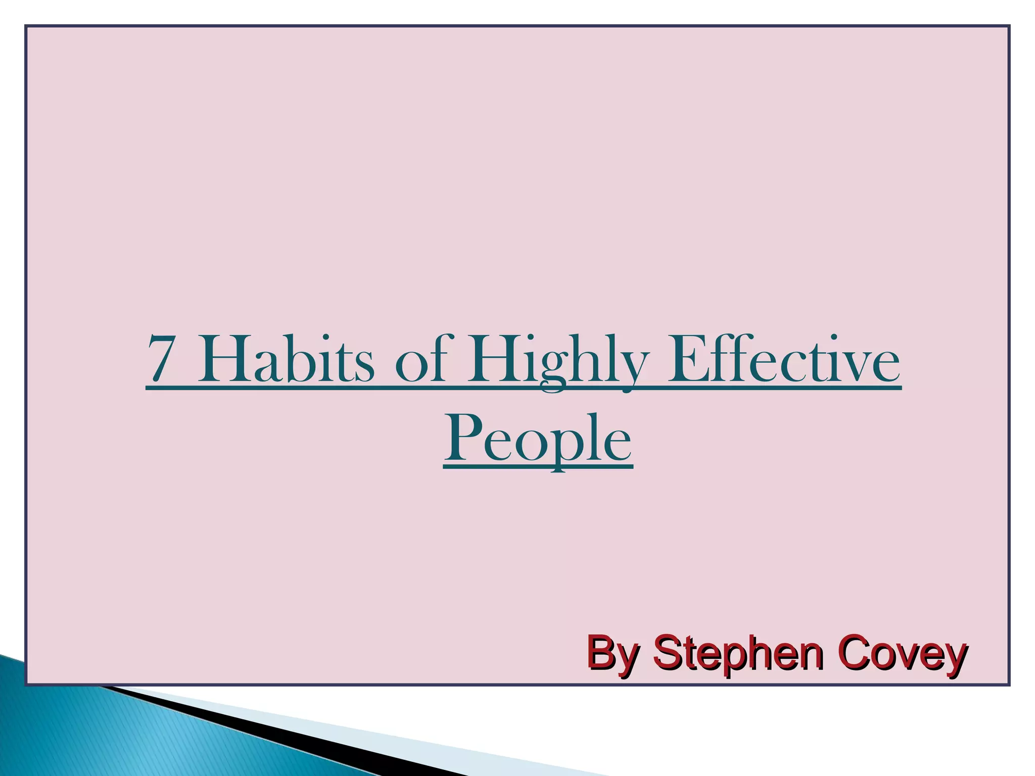The 7 habits of Steven Covey for BNI Members | PPT