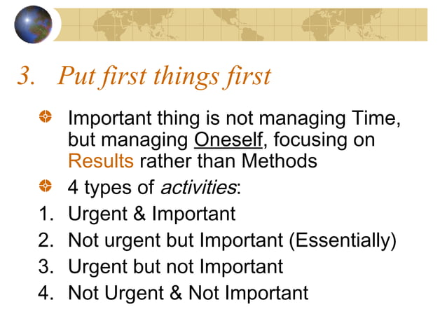 A Summary - The 7 habits of highly effective people Stephen Covey | PPT