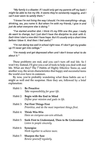 The 7 habits of highly effective teens | PDF