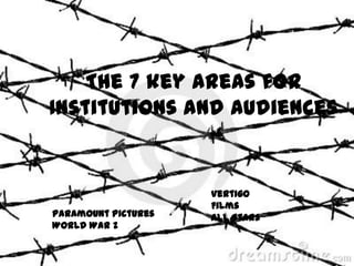 The 7 key areas for
Institutions and Audiences

Paramount Pictures
World War Z

Vertigo
Films
All Stars

 
