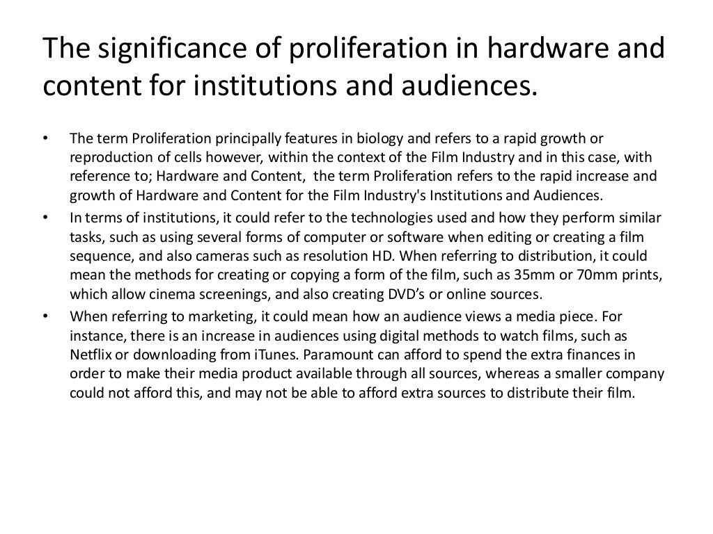 Case study Film Industry
