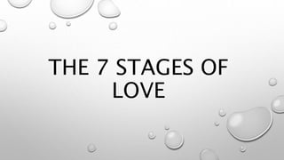 THE 7 STAGES OF
LOVE
 