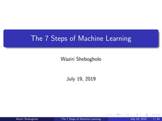 The 7 steps of Machine Learning | PDF