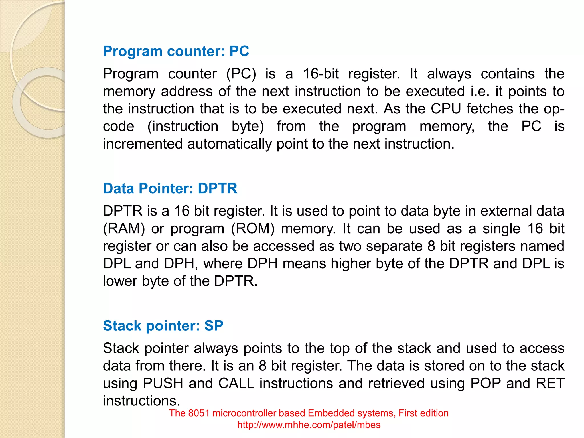 The 8051 microcontroler based embedded systems | PPT
