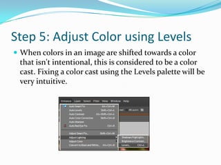 Step 4: Add Contrast using Image: Adjustments: CurvesSelect the style of curve that works best from the Select a Style presets.Make additional adjustments by using Adjustment Sliders
