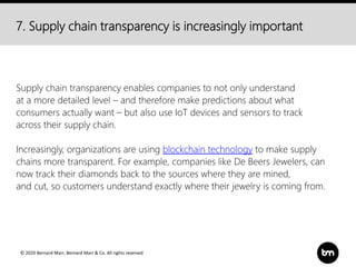 © 2020 Bernard Marr, Bernard Marr & Co. All rights reserved
7. Supply chain transparency is increasingly important
Supply ...