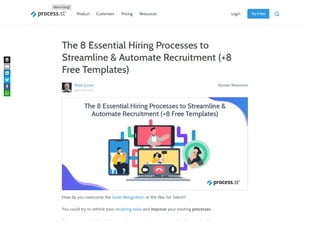 The 8 Essential Hiring Processes to Streamline & Automate Recruitment (+8 Free Templates)