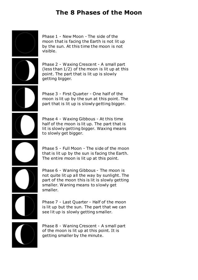 8 phases of the moon