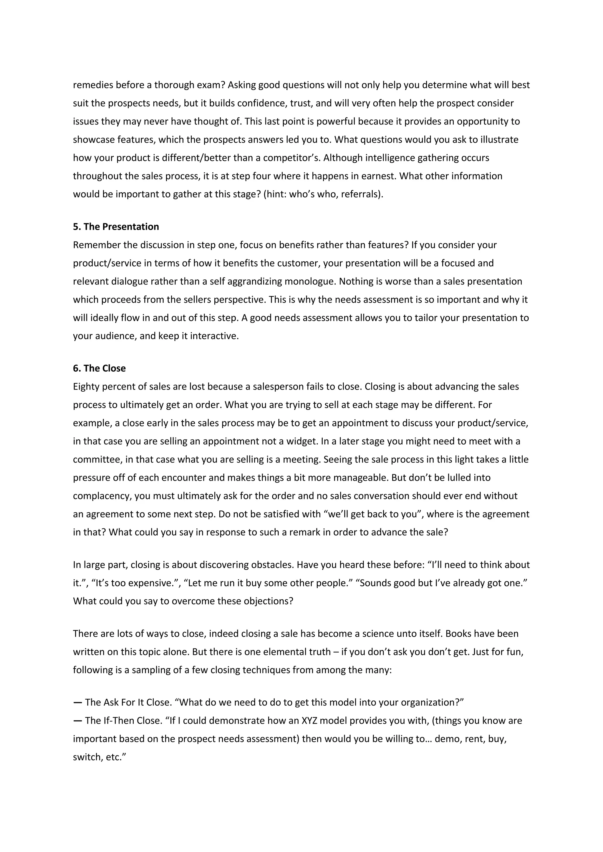 The 8 step personal selling process. process of selling | DOCX