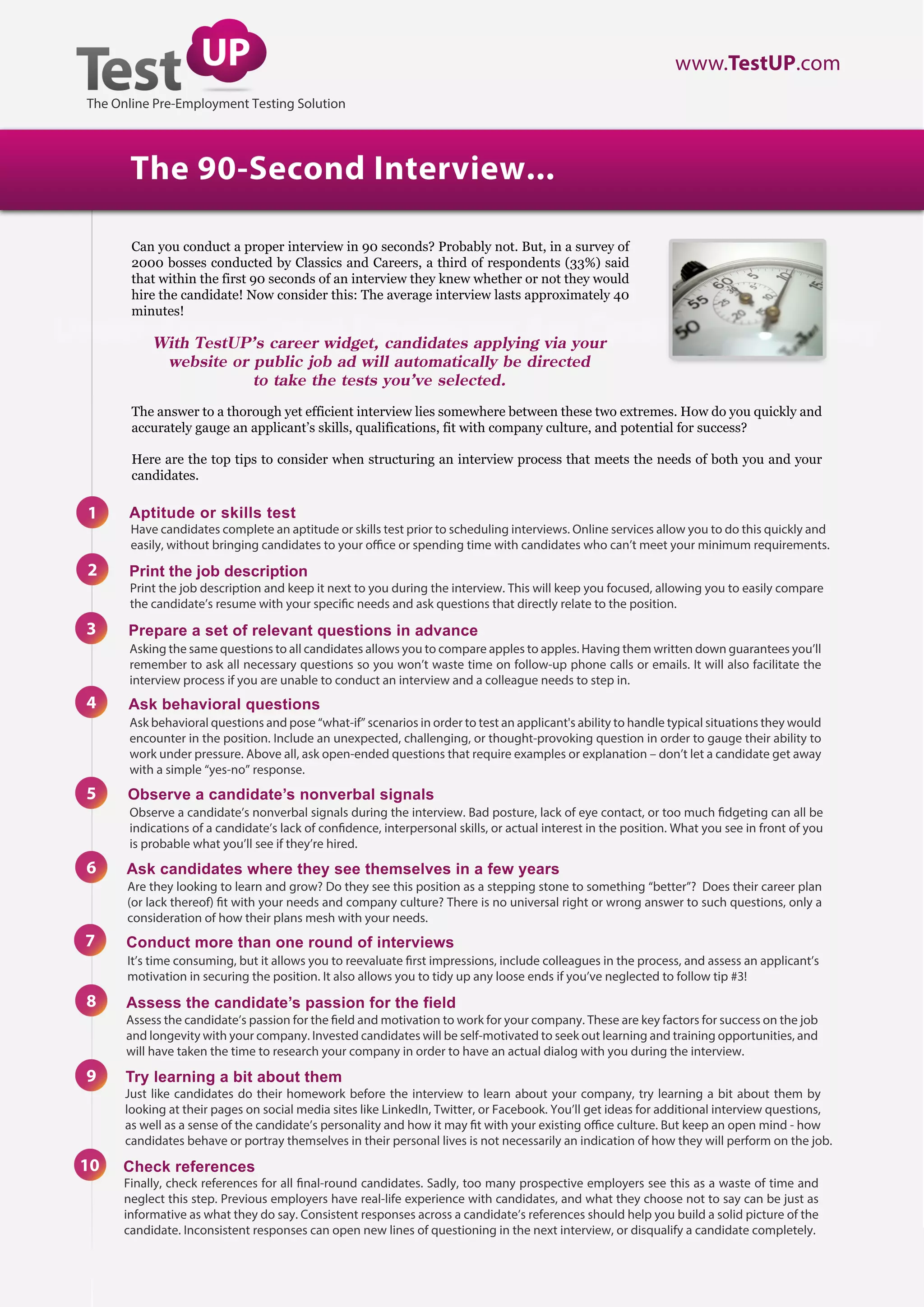 The 90 Second Interview Pdf