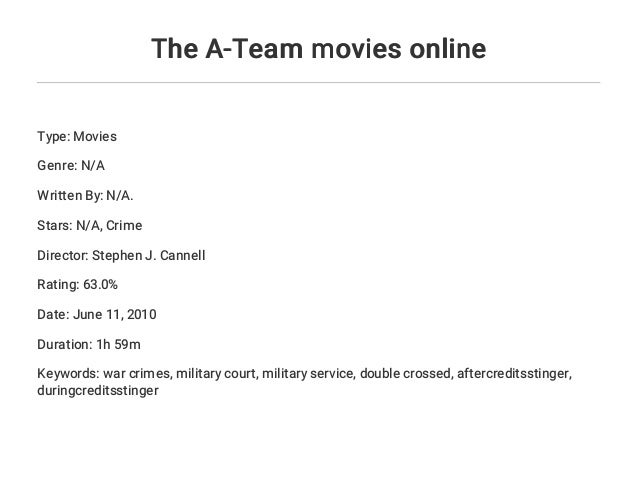 The A Team Movies Online