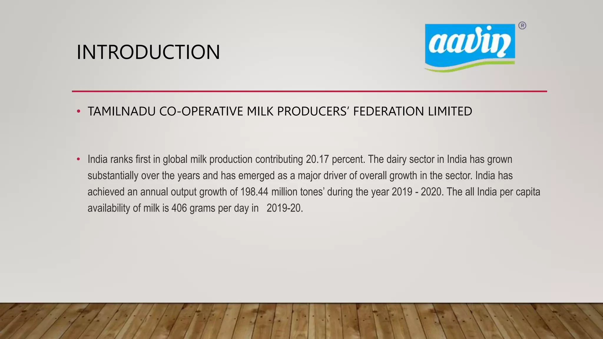 AAVIN milk production PPT | PPTX