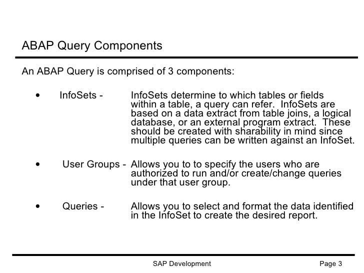How to write abap query