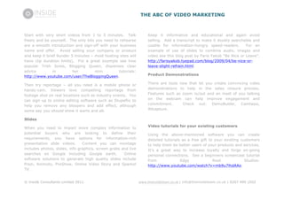The ABC Of Video Marketing