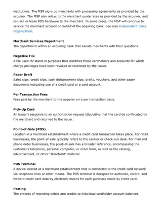THE ABC'S of CREDIT CARD TERMINOLGY | PDF