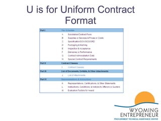 U is for Uniform Contract Format 