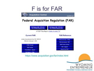 F is for FAR https://www.acquisition.gov/far/index.html 