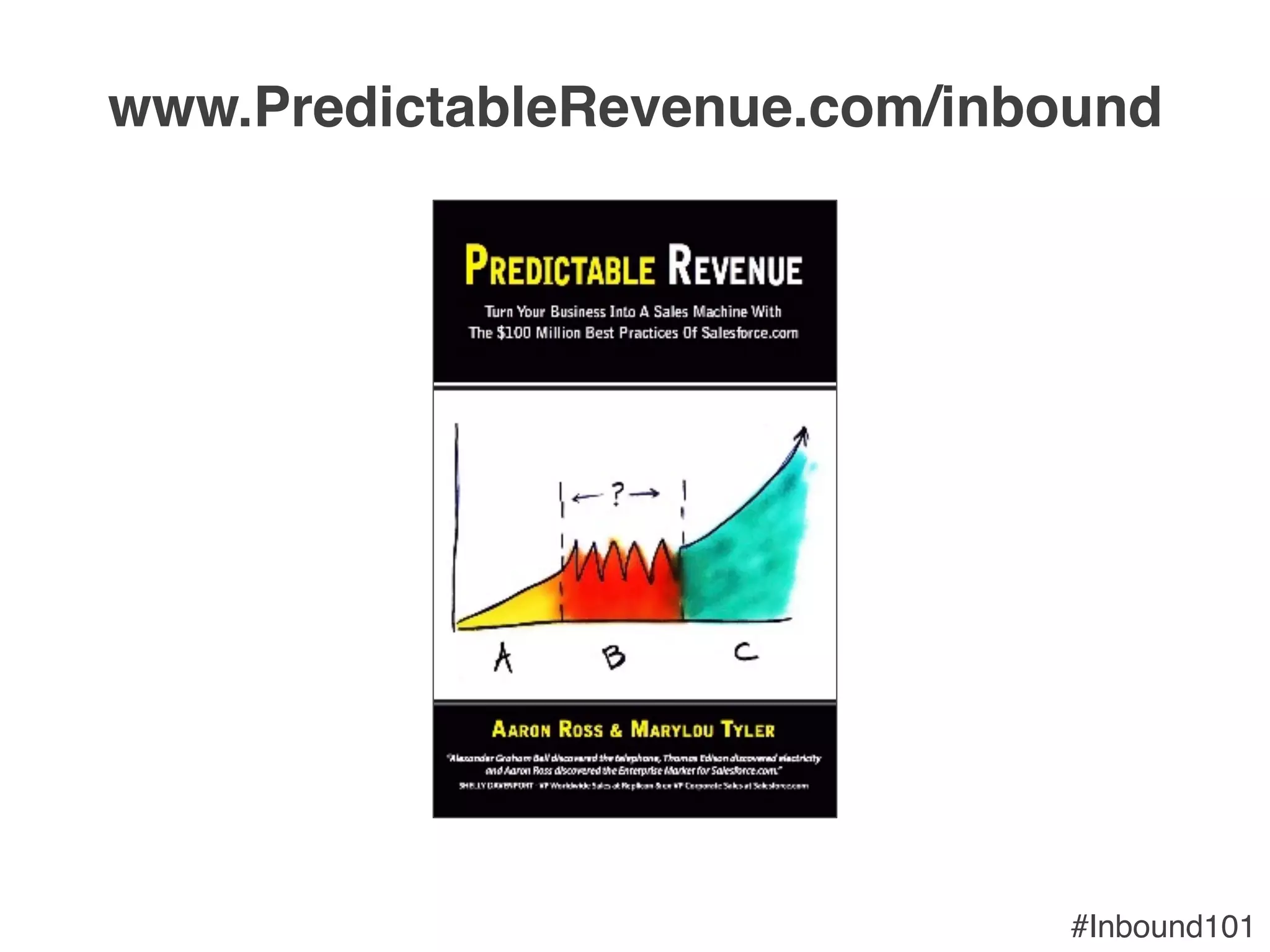 #Inbound101!
www.PredictableRevenue.com/inbound"
 