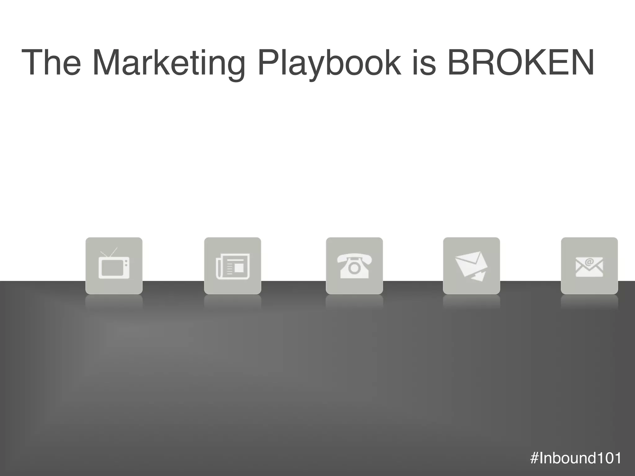 The Marketing Playbook is BROKEN!
#Inbound101!
 