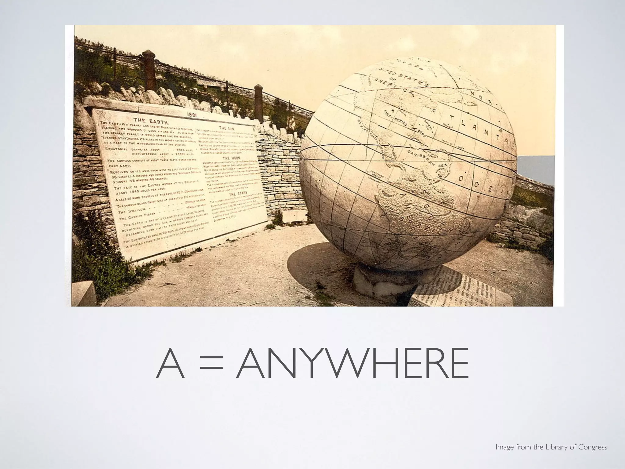 A = ANYWHERE
Image from the Library of Congress
 