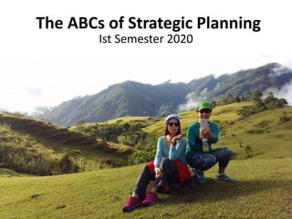 The ABCs of Strategic Planning
Ist Semester 2020
 
