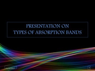 PRESENTATION ON
TYPES OF ABSORPTION BANDS
11/16/2017 1
 
