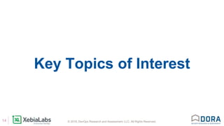 © 2018, DevOps Research and Assessment, LLC. All Rights Reserved.14
Key Topics of Interest
 